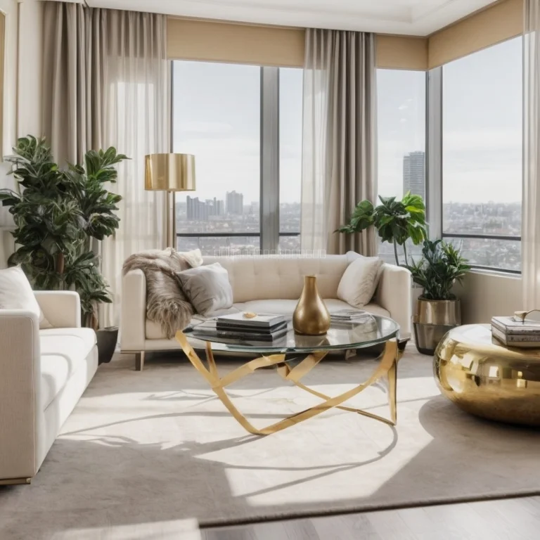 Luxury apartment interior with high-end furnishings
